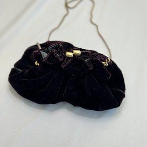 Vintage Black Velvet Evening Bag